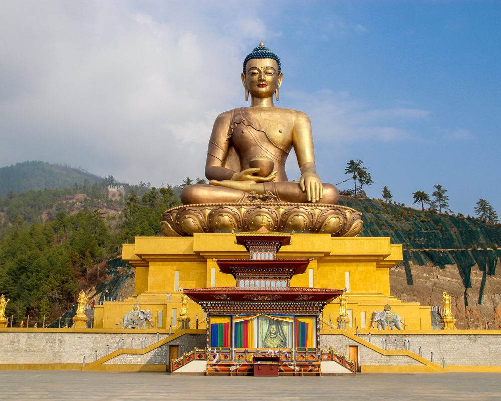 Buddha Dordenma Statue or Big Golden Buddha, in Thimphu (Bhutan)